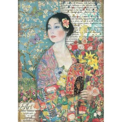 Stamperia Atelier Reispapier - Dame With Fan